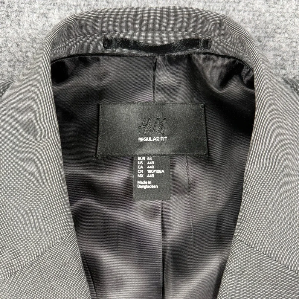 H&M Blazer Mens 44R Gray Regular Fit Two Button Suit Jacket New NWT Professional